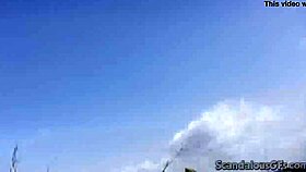 hey blonde girlfriend, suck that boyfriend cock deep outdoors now