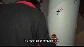 Picking up street artist Melany Mendes with her big brunette tits