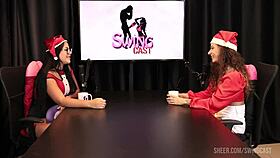 yo check jujube's hot christmas swing compilation with tifany rocha in sheer red lingerie