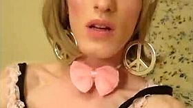 Halloween tranny blasts massive dick cumshot!