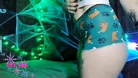 intensely horny in halloween lingerie craving milk