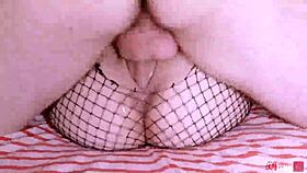 petite teen's tight pussy pounded missionary close-up leaking creampie.