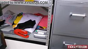 bikini thief model caught and deepthroated by guard!