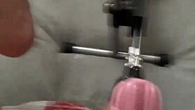 newbie submissive slut tries fucking machine for first time