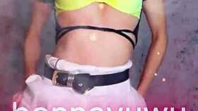 omg bonneyuwu's sexy argentinian dance shakes her petite pigtails in tiny white skirt!