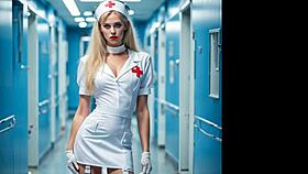Retro Nurse Betty Bulge In Sci-Fi Hospital Cosplay PmV Parody
