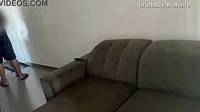 brazilian wife bruna silva gets anal fucked while husband works