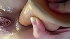 wanna see this close-up anal double penetration with huge dildo stuffing ass?