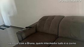 brazilian wife bruna silva gets anal fucked while husband works