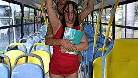 brazilian student groped roughly then fucked hard on public bus