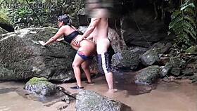 Brunette ebony slut begs for deep anal and cum on tattooed ass