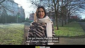 Lena Coxx, beautiful French babe, ready for my cock on Prague streets?