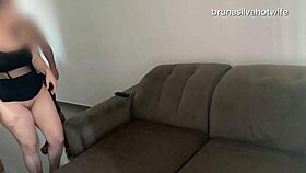 brazilian wife bruna silva gets anal fucked while husband works