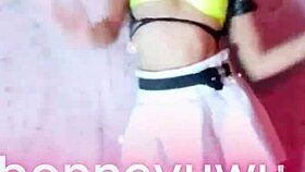 omg bonneyuwu's sexy argentinian dance shakes her petite pigtails in tiny white skirt!