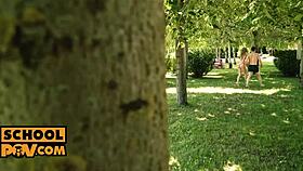 POV blonde tiffany tatum slurps your throbbing dick outdoors hungrily