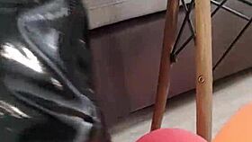 Veve pops balloons sharp in latex stockings 🎈💥