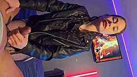 Sexy Latina In Jacket Heels Begs Stepdad For Intense Homemade Ride 🎃