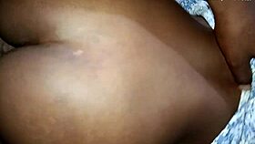 Ebony African couple bent over bed for monster cock doggystyle pounding