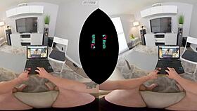 brooklyn gray catches boyfriend watching porn and rides him hard