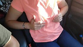 Natural Big Tits Bouncing Wild In Public Car Show