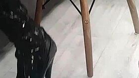 Veve pops balloons sharp in latex stockings 🎈💥