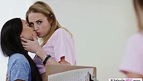 Emotional Lesbian Teens Lick Pussies in 4some