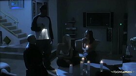 skinny lesbians finger suck pussy wildly on bed!