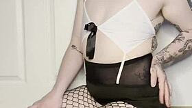 ftm playfully bounces that big trans ass for fun