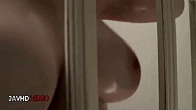 ui kinari's big tits squeezed in group titty fuck toy session