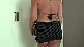 Neighbor sits ass on dildo shaking curves