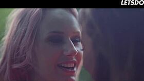 Vanessa Decker and Angel Wicky lick and finger juicy pussies deep in forest woods!