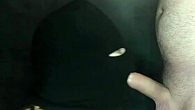 Balaclava hides her face but not that hot mouth slurping my cock