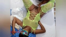 Latina BBW Prostitute Rips Clothes for Dripping Oral Cumshot on Huge Tits