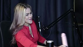 sofie lollipop strips naked with horny host bia hot in steamy podcast prelims