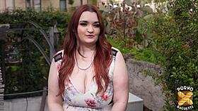 a chubby french milf amandine gets slutty with two big cocks in mmf threesome