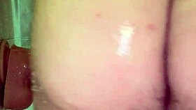 mmm peterwolfe stretches wide with huge pierced shower dildo 💦