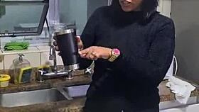 friends chatting turns into teasing flashes and bare reveals