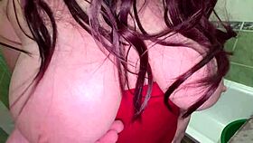 Mature milf surrenders to bathroom anal pounding