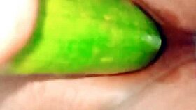 Village Desi Wife Rams Huge Cucumber Deep in Juicy Pussy Outdoors!