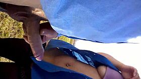 Milf rides big cock in car quickie 😏