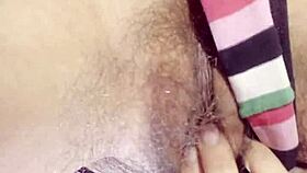 she nervously fingers her hairy wet pussy for the very first time on cam