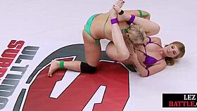lesbians wrestle in dominating group match