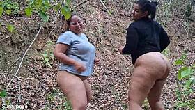Sapphire and pandora shake huge asses twerking naked outdoors 🌳🍑💨