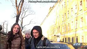 steamy pickup leads to HOT 3some cash fuck with facial money shot finale