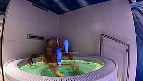 blonde tattooed claudia mac teases intimately with thomas j at home