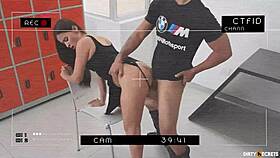 convince security head with juicy pussy fuck in office heels lingerie