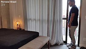 hey brazilian pornstar jerking monster cock till huge cum explosion