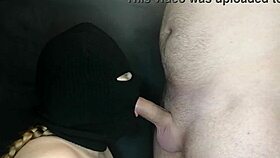 Balaclava hides her face but not that hot mouth slurping my cock