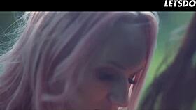 Vanessa Decker and Angel Wicky lick and finger juicy pussies deep in forest woods!