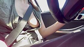 Italian Milf's Big Tits Flash Unexpectedly In Car